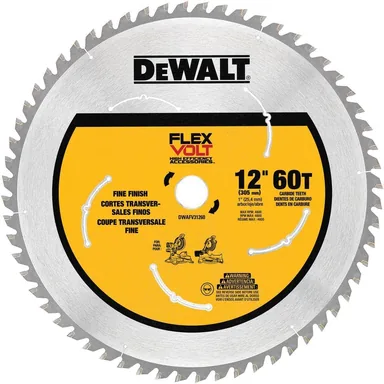 DeWalt DWAFV31260, accessory: FLEXVOLT 12 in. 60-Teeth Carbide-Tipped Miter Saw Blade