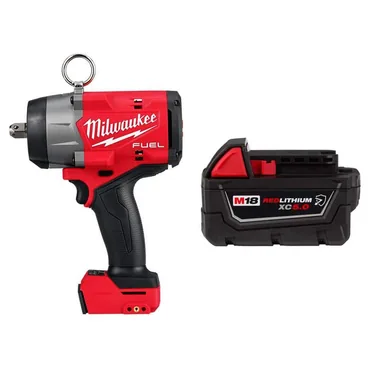 Milwaukee 2966-20-48-11-1850R, bundle: M18 FUEL 18V Lithium-Ion Brushless Cordless High Torque 1/2 in. Impact Wrench w/Pin Detent w/5.0 Ah Battery