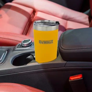 DeWalt DXC20OZTYS, unpowered: 20 oz. Stainless Steel Yellow Powder-Coated Tumbler