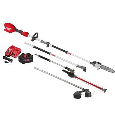 Milwaukee 3016-21PS-49-16-2717-49-16-2719, bundle: M18 FUEL 18V 10 in. Brushless Cordless QUIK-LOK Pole Saw 8.0 Ah FORGE Kit w/ String Trimmer & Hedge Trimmer Attachments