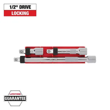 Milwaukee 48-22-9362, accessory: 1/2 in. Drive Locking Extension Set (3-Piece) (photograph from the Home Depot listing)