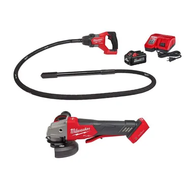 Milwaukee 2911-21-2882-20, bundle: M18 FUEL 18V Lithium-Ion Brushless Cordless 8 ft. Concrete Pencil Vibrator Kit w/ 6.0 Ah Battery & Grinder