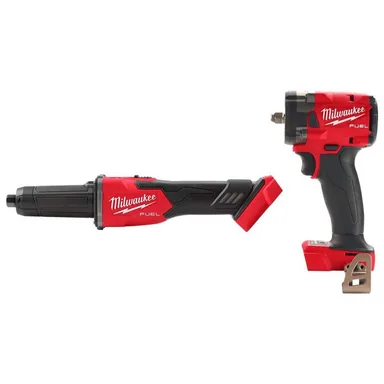 Milwaukee 2939-20-2854-20, bundle: M18 FUEL 18V Lithium-Ion Brushless Cordless 1/4 in. Braking Die Grinder Slide Switch w/3/8 in. Impact Wrench