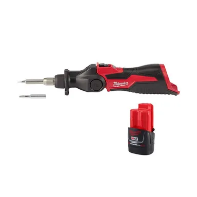 Milwaukee 2488-20-48-11-2420, bundle: M12 12-Volt Lithium-Ion Cordless Soldering Iron with 2.0 Ah Compact Battery Pack