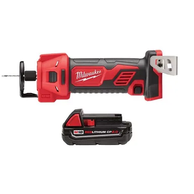 Milwaukee 2627-20-48-11-1820, bundle: M18 18V Lithium-Ion Cordless Drywall Cut Out Rotary Tool w/2.0ah Battery