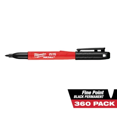 Milwaukee 48-22-3100B, accessory: INKZALL Black Fine Point Jobsite Permanent Markers (360-Pack)