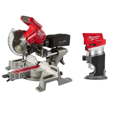 Milwaukee 2733-20-2723-20, bundle: M18 FUEL 18V Lithium-Ion Brushless 7-1/4 in. Cordless Dual Bevel Sliding Compound Miter Saw with Compact Router