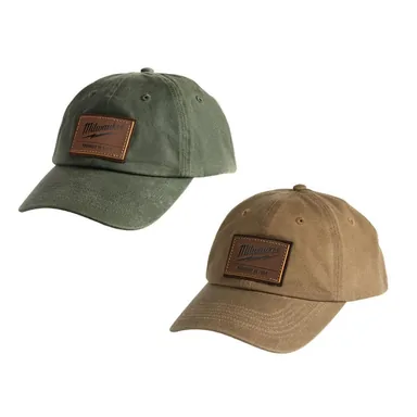 Milwaukee M772E-M772K, bundle: Waxed Canvas Adjustable Hat - Green and Khaki (2-Pack)