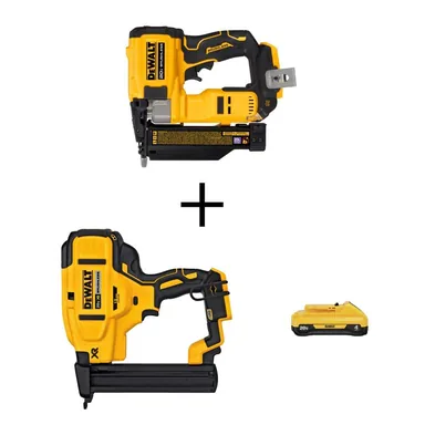 DeWalt DCN623B681B240, unclassified: 20V MAX Lithium-Ion Cordless 23-Gauge Pin Nailer and 20V 18-Gauge Narrow Crown Stapler with 4.0Ah Compact Battery Pack