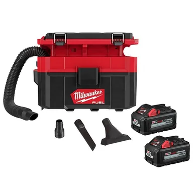 Milwaukee 0970-20-48-11-1862, bundle: M18 FUEL PACKOUT 18-Volt Lithium-Ion Cordless 2.5 Gal. Wet/Dry Vacuum with (2) M18 HIGH OUTPUT 6.0 Ah Batteries