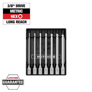 Milwaukee 48-22-9547, unpowered: 3/8 in. Drive Metric Long Hex Bit Socket Set (7-Piece) (photograph from the Home Depot listing)
