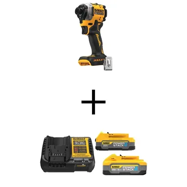 DeWalt DCF850BWP315-2C, bundle: ATOMIC 20-Volt MAX Lithium-Ion Cordless Brushless Compact 1/4 in. Impact Driver with 5Ah and 1.7Ah Batteries and Charger
