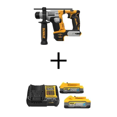 DeWalt DCH172BWP315-2C, bundle: ATOMIC 20V MAX Lithium-Ion Cordless Brushless Ultra-Compact 5/8 in. SDS + Hammer Drill w/5 & 1.7Ah Batteries & Charger