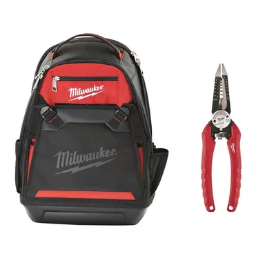 Milwaukee 48-22-8200-48-22-3079, bundle: Jobsite Backpack with 6-in-1 Wire Pliers