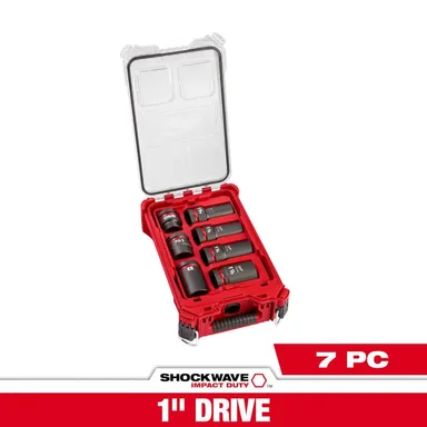 Milwaukee 49-66-7840, accessory: SHOCKWAVE Impact Duty 1 in. Drive Metric and SAE Socket Set with PACKOUT (7-piece)