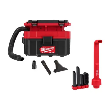 Milwaukee 0970-20-49-90-2026, bundle: M18 FUEL PACKOUT 18-Volt Lithium-Ion Cordless 2.5 Gal. Wet/Dry Vacuum and AIR-TIP 4-IN-1 Right Angle Tool Attachment