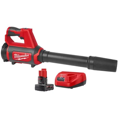 Milwaukee 0852-20-48-59-2440, bundle: M12 12V Lithium-Ion Cordless Compact Spot Blower with XC Battery Pack 4.0 Ah and Charger Starter Kit