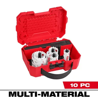 Milwaukee 49-22-4001, accessory: 10 PC HOLE DOZER HVAC Hole Saw Kit