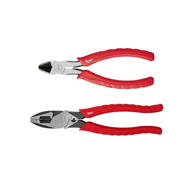 Milwaukee 48-22-6106-48-22-6100, bundle: 6" Comfort Grip Diagonal Cutting Pliers and 9" Comfort Grip High Leverage Lineman's Pliers with Crimper