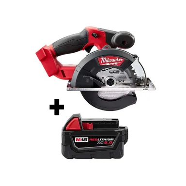 Milwaukee 2782-20-48-11-1850, bundle: M18 FUEL 18-Volt Lithium-Ion Brushless Cordless 5-3/8 in. Circular Metal Saw with Free M18 5.0Ah Battery