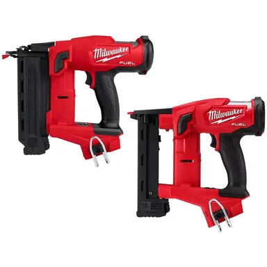 Milwaukee 2749-20-2746-20, bundle: M18 FUEL Brushless Cordless 18-Gauge 1/4 in. Narrow Crown Stapler w/M18 FUEL Brushless Cordless 18-Gauge Brad Nailer