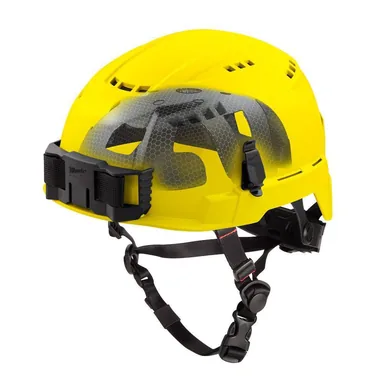 Milwaukee 48-73-1352, accessory: BOLT Yellow Type 2 Class C Vented Safety Helmet with IMPACT-ARMOR Liner (photograph from the Home Depot listing)