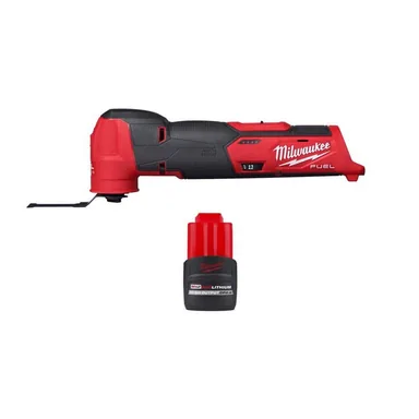 Milwaukee 2526-20-48-11-2425, bundle: M12 FUEL 12V Lithium-Ion Cordless Oscillating Multi-Tool w/CP High Output 2.5 Ah Battery Pack (photograph from the Home Depot listing)