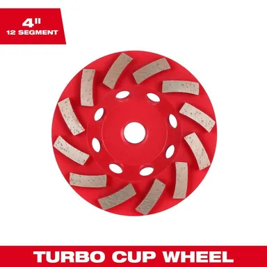 Milwaukee 49-93-7780, accessory: 4 in. DIAMOND MAX Segmented Turbo Cup Wheel