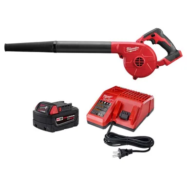 Milwaukee 0884-20-48-59-1850, bundle: M18 18V Lithium-Ion Cordless Compact Blower with (1) 5.0Ah Battery and Charger