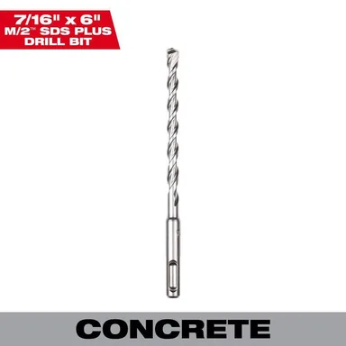 Milwaukee 48-20-8461, accessory: 7/16 in. x 6 in. 2-Cutter SDS-PLUS Carbide Drill Bit