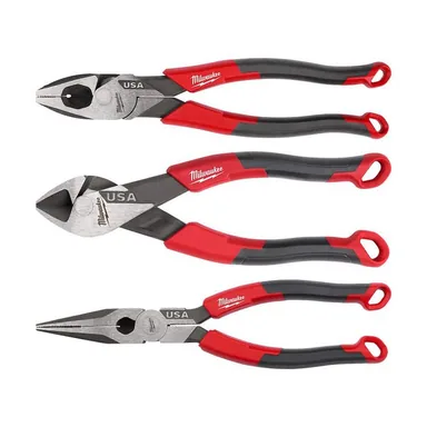 Milwaukee MT550-MT556-MT555, bundle: Linesman Plier with Comfort Grip with 8 in. Long Nose Plier with Comfort Grip and 6 in. Diagonal Plier with Comfort Grip