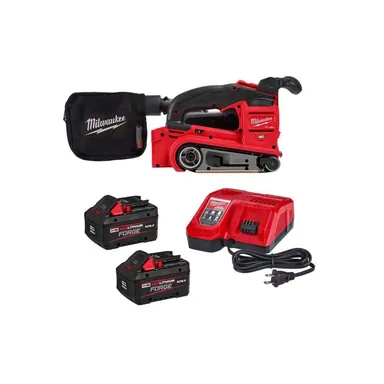 Milwaukee 2832-20-48-59-1881F, bundle: M18 FUEL 18-Volt Lithium-Ion Cordless Belt Sander w/ (2) FORGE 8.0 Ah Batteries & Charger