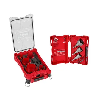 Milwaukee 49-56-9295-49-22-8610, bundle: BIG HAWG Carbide Hole Saw Kit with PACKOUT Case & Carbide Hole Cutter Kit (13-Piece)