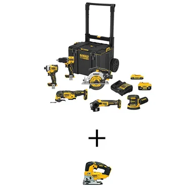 DeWalt DCKTS681D1P1W34, unclassified: 20V MAX ToughSystem Lithium-Ion 6-Tool Cordless Combo Kit and 20V MAX XR Cordless Brushless Jigsaw