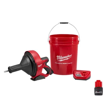 Milwaukee 2571-21-48-11-2425, bundle: M12 12-V Lithium-Ion Cordless Drain Snake Auger Kit w/5/16 in. x 25 ft. Cable & M12 High Output 2.5 Ah Battery