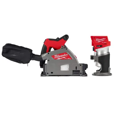Milwaukee 2831-20-2723-20, bundle: M18 FUEL 18V Lithium-Ion Cordless Brushless 6-1/2 in. Plunge Cut Track Saw w/Compact Router