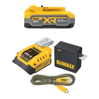 DeWalt DCBP320WDCB094K, bundle: 20-Volt MAX XR Powerstack Lithium-Ion 3. 5Ah Battery with 20-Volt MAX Charger and USBC Adaptor Kit