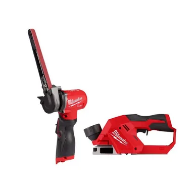 Milwaukee 2482-20-2524-20, bundle: M12 FUEL 12-Volt Lithium-Ion Brushless Cordless 1/2 in. x 18 in. Bandfile with M12 2in. Planer