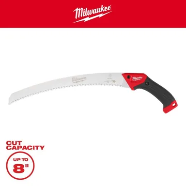 Milwaukee 48-22-9372, unpowered: 14 in. High Carbon Steel Blade Fixed Pruning Saw with Ergonomic Handle and Reversible Scabbard