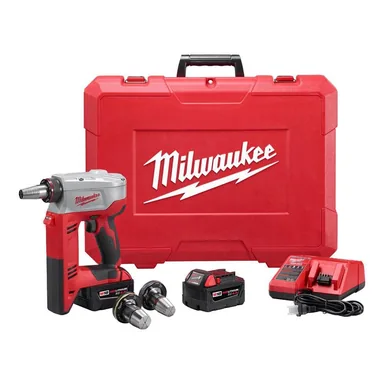 Milwaukee 2632-22XC, kit: M18 18-Volt Lithium-Ion Cordless 3/8 in. to 1-1/2 in Expansion Tool Kit with 3 Heads, Two 3.0Ah Batteries