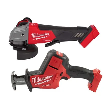 Milwaukee 2880-20-2719-20, bundle: M18 FUEL 18V Lithium-Ion Brushless Cordless 4-1/2 in./5 in. Grinder w/Paddle Switch and Hackzall