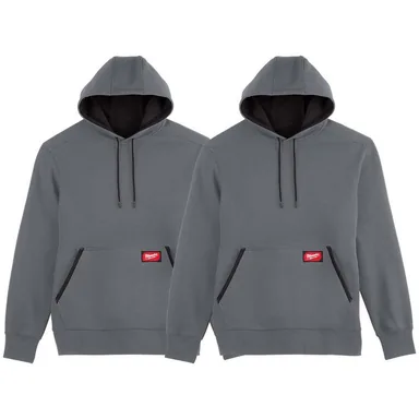 Milwaukee 351G-2X-351G-2X, bundle: Men's 2X-Large Gray Midweight Cotton/Polyester Long-Sleeve Pullover Hoodie (2-Pack)