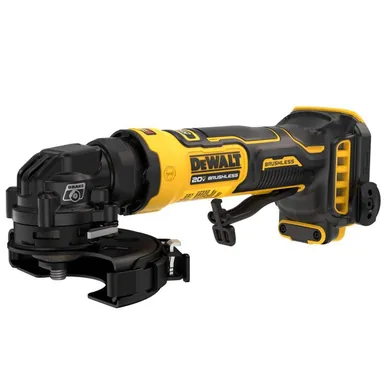 DeWalt DCG400B, bare tool: ATOMIC 20V MAX Cordless 4 in. Angle Grinder with Paddle Switch (Tool Only) (photograph from the Home Depot listing)