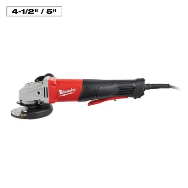 Milwaukee 6143-31, kit: 11 Amp Corded 4-1/2 in. or 5 in. Braking Small Angle Grinder Paddle with No-Lock (photograph from the Home Depot listing)