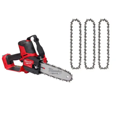 Milwaukee 3004-20-49-16-2817, bundle: M18 FUEL 18V Lithium-Ion Brushless Battery 8 in. HATCHET Mini Pruning Saw (Tool Only) w/ 8 in. Chainsaw Chain (3 Pack)