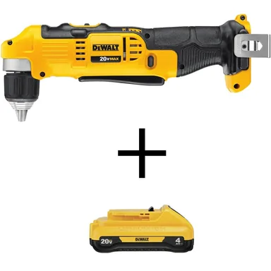 DeWalt DCD740BW240, bundle: 20V MAX Cordless 3/8 in. Right Angle Drill/Driver and (1) 20V MAX Compact Lithium-Ion 4.0Ah Battery
