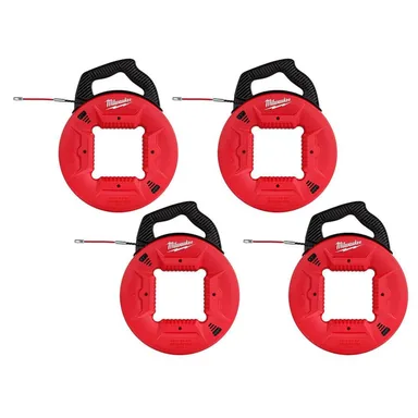 Milwaukee 48-22-4195x4, unpowered: 100 ft. Polyester Fish Tape with Flexible Metal Leader (4-Pack)