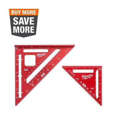 Milwaukee MLSQ070P, unpowered: 7 in. Rafter Square and 4-1/2 in. Aluminum Trim Square Set
