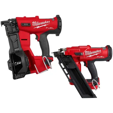 Milwaukee 2909-20-2745-20, bundle: M18 FUEL 18-Volt Lithium-Ion Brushless Cordless Coil Roofing Nailer w/ M18 FUEL 30-Degree Framing Nailer