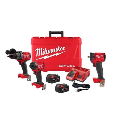Milwaukee 3697-22-2854-20, bundle: M18 FUEL 18-V Lithium-Ion Brushless Cordless Hammer Drill/Impact Driver Combo Kit (2-Tool) with 3/8 in. Impact Wrench